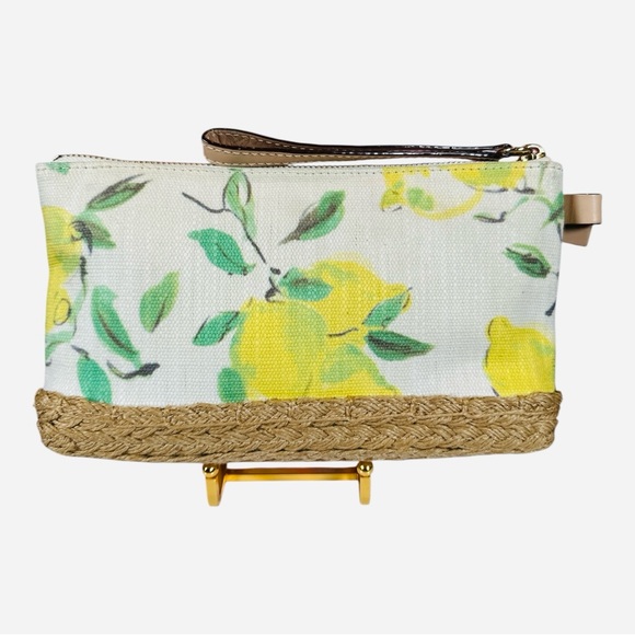 Kate Spade Capri Espadrille Painterly Lemon Maise Clutch EUC - Picture 3 of 11